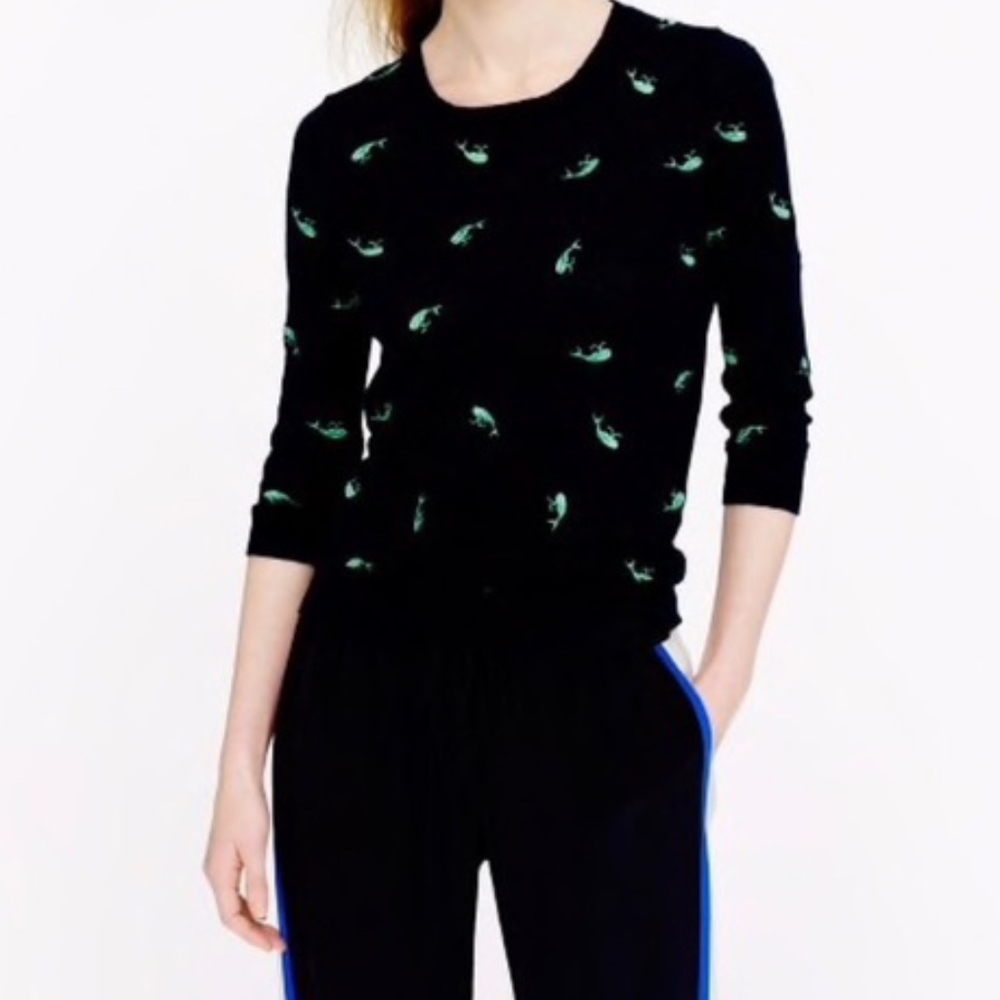 J Crew Medium Tippi Whale embroidered Sweater